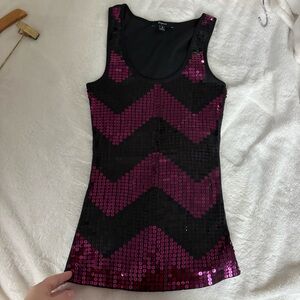 Y2k sequin chevron early 2000s party tank